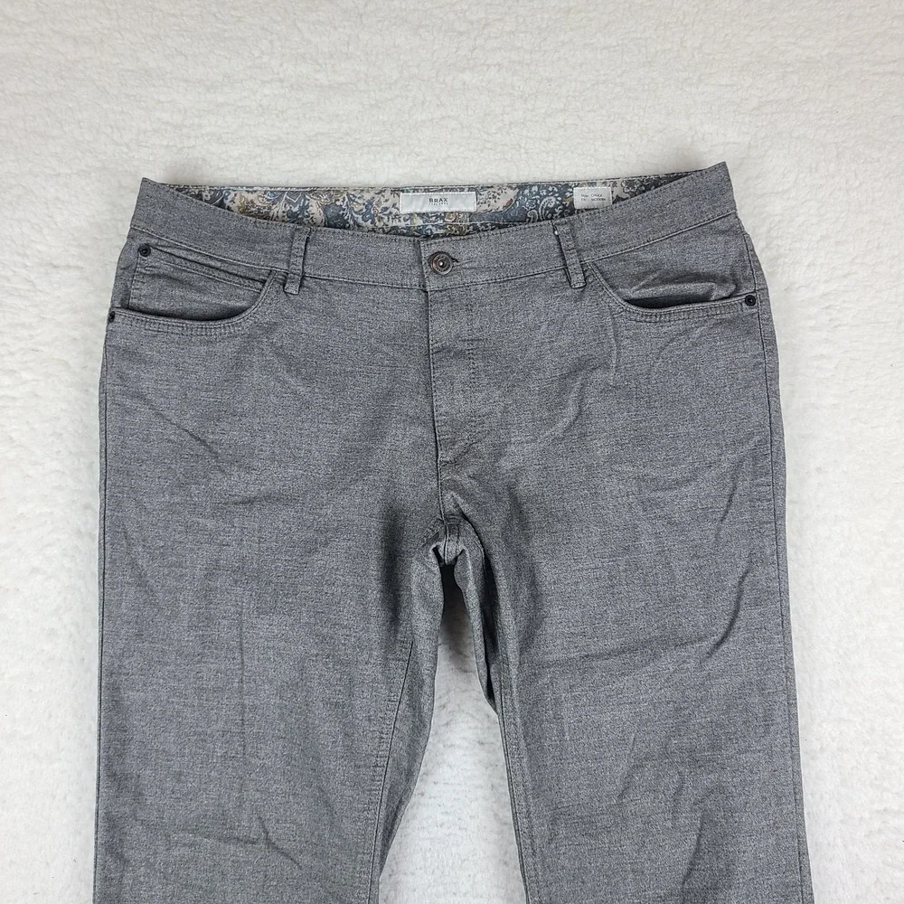 BRAX Pants Mens 40x32 Gray Chuck Modern Fit Trousers‎ Dress Slacks